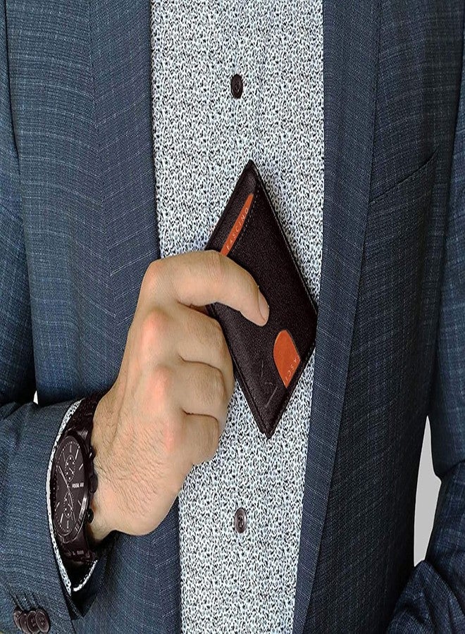 الفاسنو محفظة رجالية بنية اللون من AL FASCINO، أنيقة، مزودة بتقنية RFID، مصنوعة من الجلد الطبيعي، ثنائية الطي، رفيعة، مزودة بسحاب ذكي، بتصميم بسيط. - Image 5